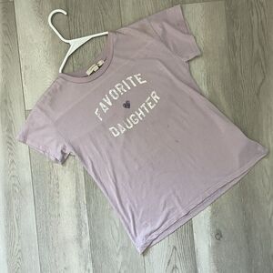 Favorite Daughter Tshirt crewneck short sleeve boxy womens Purple (large) casual